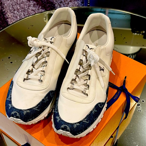 Louis Vuitton, Shoes, Louis Vuitton White And Blue Sneakers